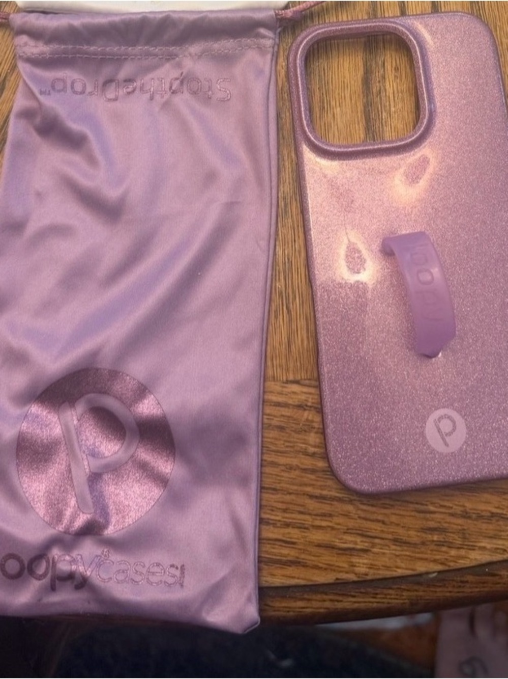 Loopy Case Glitter Lavender Phone Case with Loop Grip
